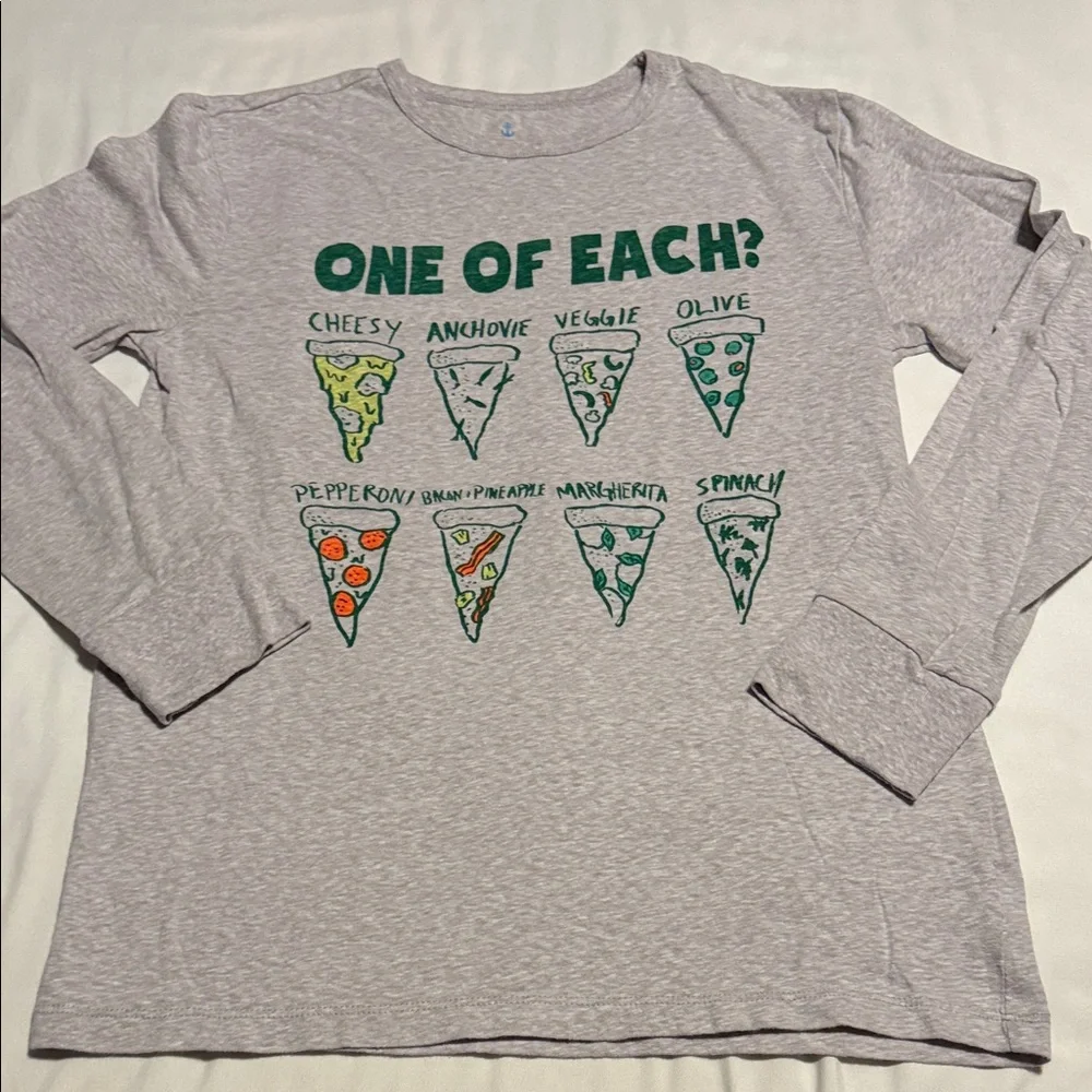 Crewcuts Gray Pizza Slice Long Sleeve Tee